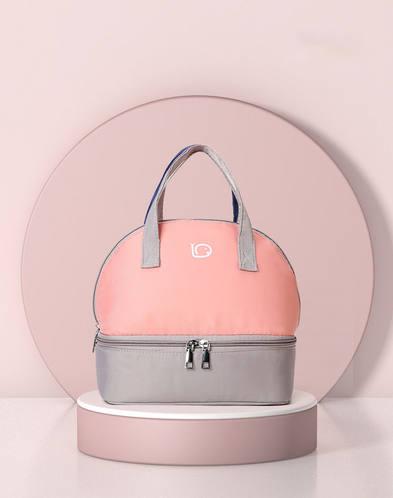 Sac isotherme rose/gris
